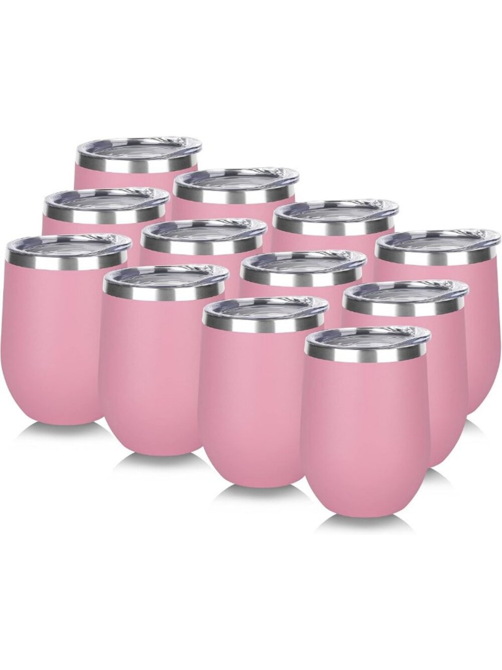 Personalized 12oz Stainless Steel Wine Tumblers Set with Lids - Insulated Travel